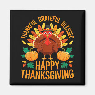 Aimant Chemise de Thanksgiving Merci Reconnaissant Béni H