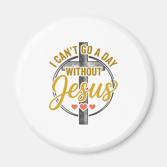 Aimant Chemise de typographie chrétienne Jésus Croix_1 (Devant)