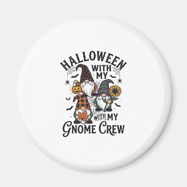 Aimant Chemise d'équipage de gnome Halloween Gravure vint (Devant)