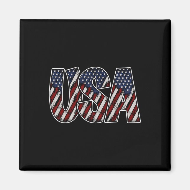 Aimant Chemise Drapeau Usa - American Flag Patriotic 4th (Devant)
