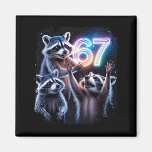 Aimant Chemise drôle 67 Meme Raton laveurs adorant la Lun