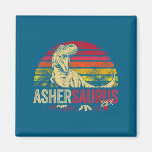 Aimant Chemise Drôle Asher Saurus Dinosaure Rex Nom