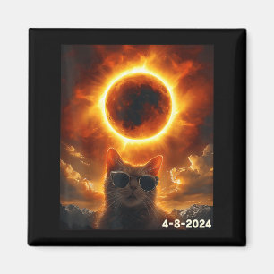 Aimant Chemise Drôle Chat Lunettes de Soleil Selfie Éclip