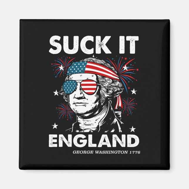 Aimant Chemise drôle d'Angleterre suceuse du 4 juillet Ge (Devant)