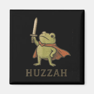 Aimant Chemise drôle de grenouille Huzzah, Tee vintage du
