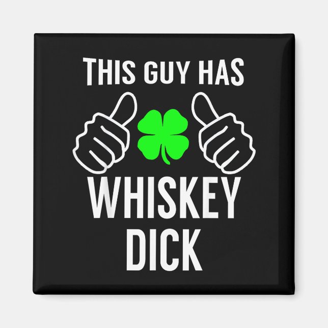 Aimant Chemise drôle de Saint-Patrick avec Whiskey pour h (Devant)
