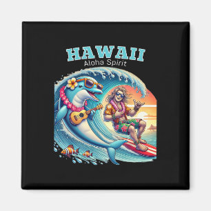 Aimant Chemise drôle de surf - Esprit Aloha Hawaï