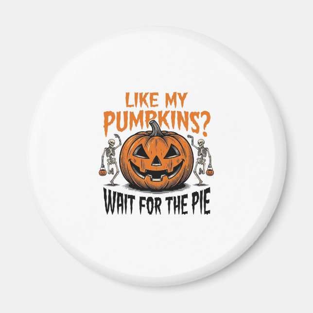 Aimant Chemise drôle de tarte d'Halloween squelette citro (Devant)