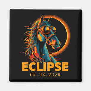 Aimant Chemise drôle Éclipse solaire Cheval Lunettes decl