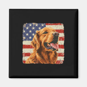 Aimant Chemise du drapeau américain du chien Retriever do