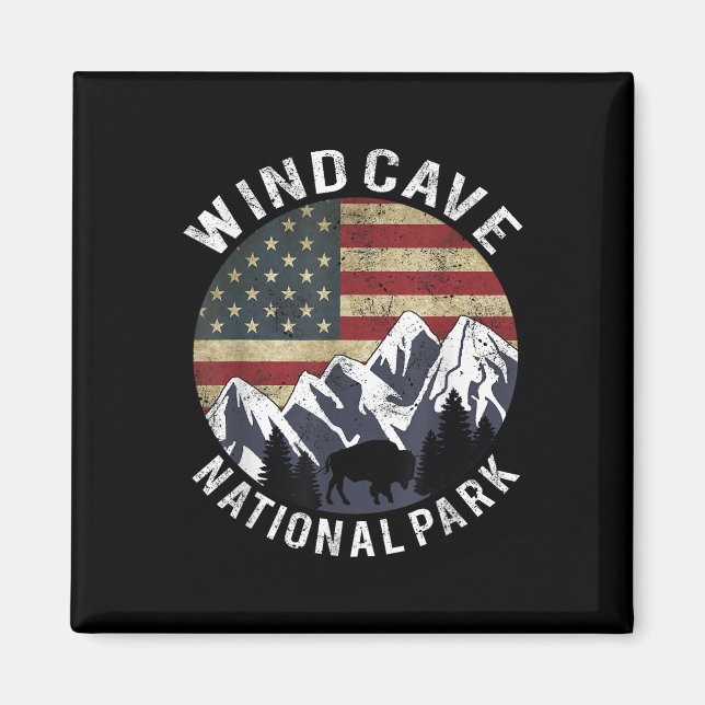 Aimant Chemise du parc national de Wind Cave Camping Dako (Devant)