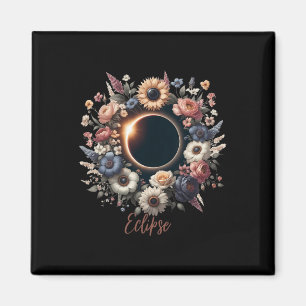 Aimant Chemise Éclipse Solaire Femme Avec Fleurs Florales
