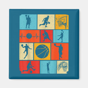 Aimant Chemise Enfant Joueur de Basket-ball Entraîneur Fa