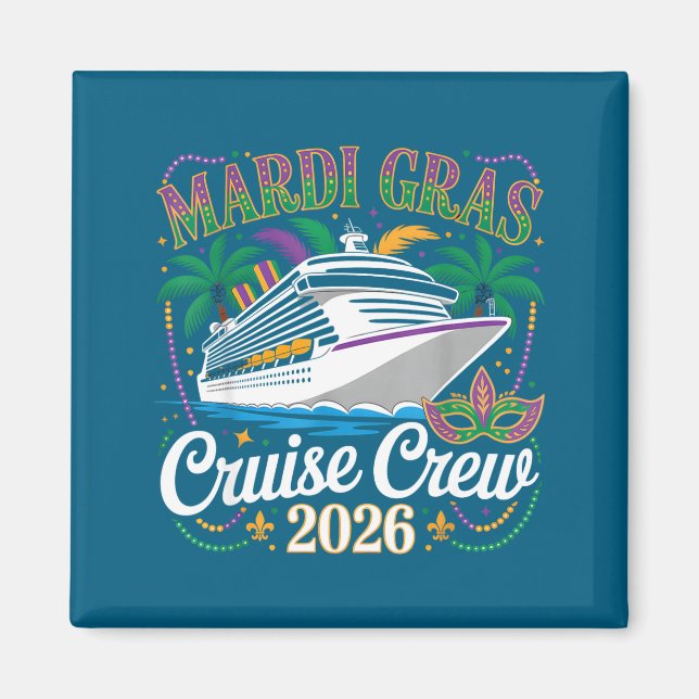 Aimant Chemise Équipage Croisière Carnaval Mardi Gras (Devant)