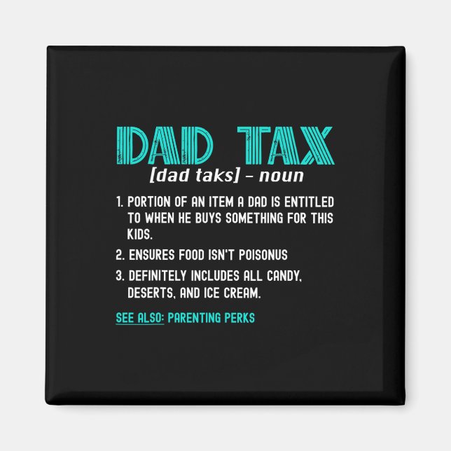 Aimant Chemise fiscale Funny Papa Définition de l'impôt F (Devant)