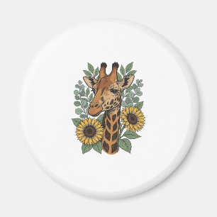 Aimant Chemise florale tournesol girafe gravée vintage_1