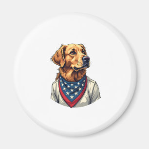 Aimant Chemise gravée vintage Americana Golden Retriever