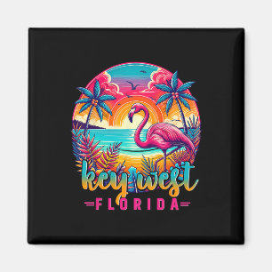 Aimant Chemise Key West Floride Flamant Rose Plage Tropic