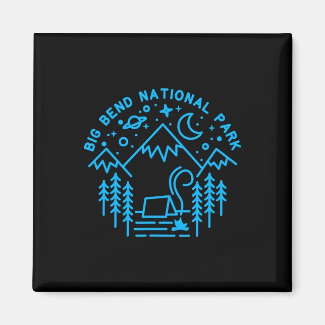 Aimant Chemise Parc National Big Bend Camping Dessin Rand (Devant)