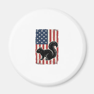 Aimant Chemise patriotique écureuil drapeau américain vin