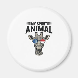 Aimant Chemise patriotique vintage girafe animal spiritue