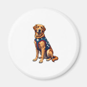 Aimant Chemise pour chien de service patriotique Golden R