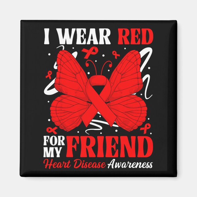 Aimant Chemise Rouge Ami Sensibilisation aux Maladies Car (Devant)