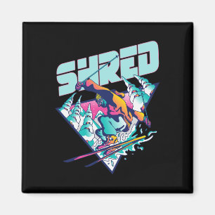 Aimant Chemise Shred Vintage Ski Freestyle Costume Années