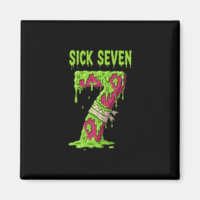 Aimant Chemise Sick Seven Meme Six Sept Blague Fun Wordpl (Devant)