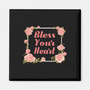 Aimant Chemise T-shirt 'Bénissez Votre Cœur' Avec Des Ros