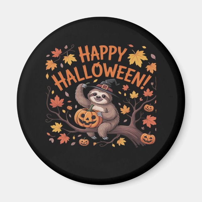 Aimant Chemise T-Shirt de la fête d'Halloween de Sloth (Devant)