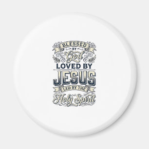 Aimant Chemise Vintage Esprit Saint Jésus Bénis par Dieu