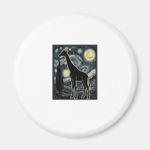 Aimant Chemise vintage gravure girafe nuit étoilée_1