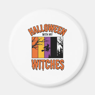 Aimant Chemise Vintage Halloween Sorcières Balai de Sorci