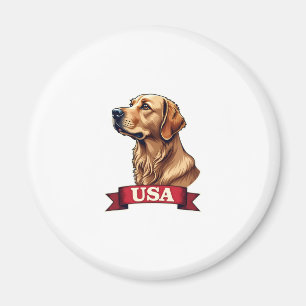 Aimant Chemise vintage USA avec gravure Golden Retriever