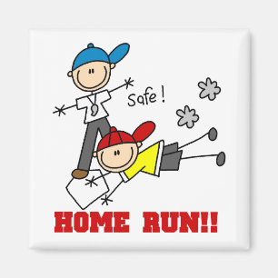 Aimant Chemises de baseball pour garçons Home Run et cade