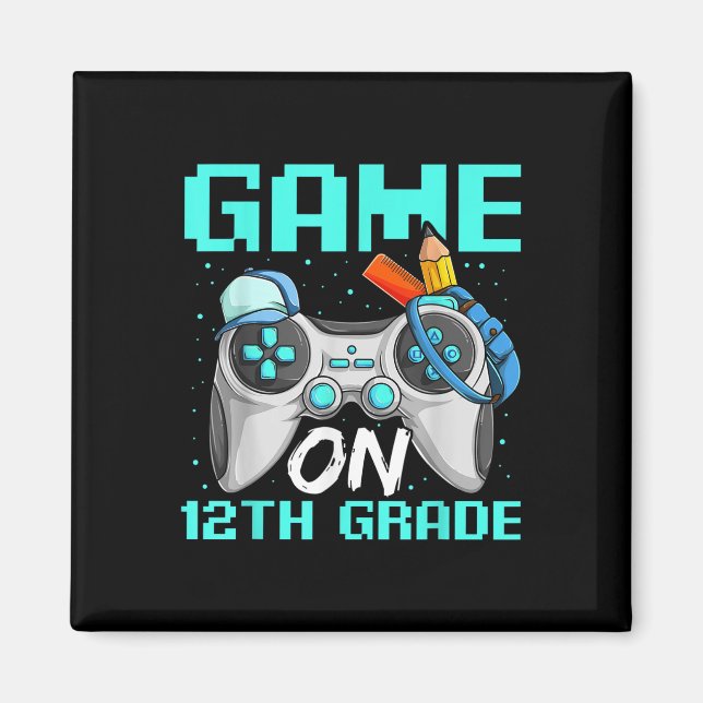Aimant Chemises de douzième année Game On, dos de garçon  (Devant)