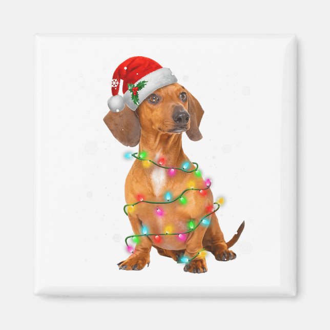 Aimant Chemises de Noël de l'arbre de chiens de teckel Ca (Devant)