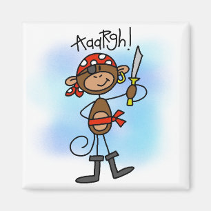 Aimant Chemises et cadeaux Aargh Monkey Pirate