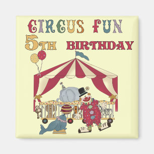 Aimant Chemises et cadeaux Circus 5th Birthday