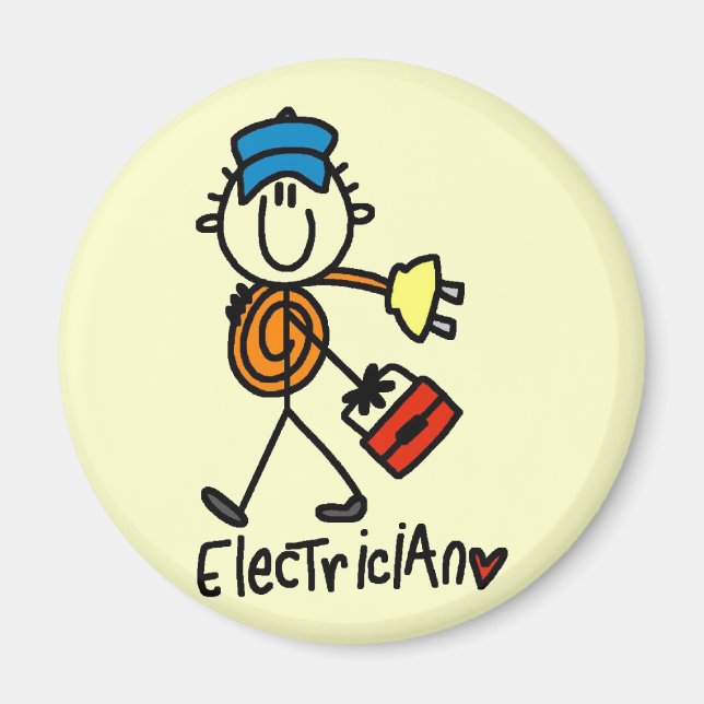 Aimant Chemises et cadeaux de base en électricien (Devant)