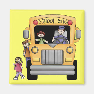Aimant Chemises et cadeaux de bus de l'école jaune