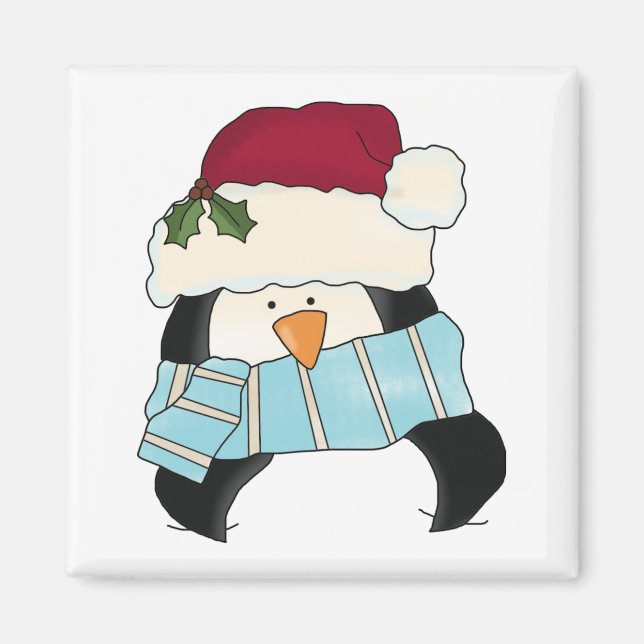 Aimant Chemises et cadeaux de Noël en pingouin (Devant)
