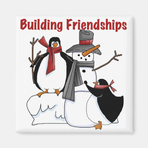 Aimant Chemises et cadeaux Penguins Building Friendship