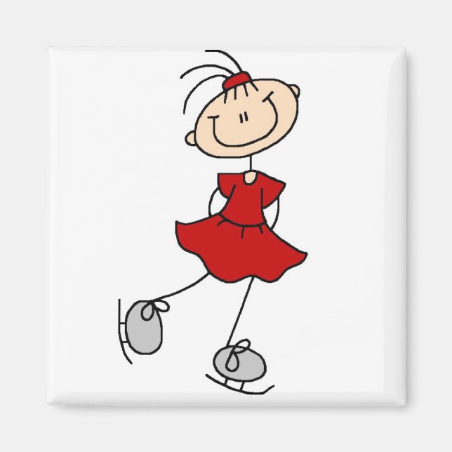 Aimant Chemises et cadeaux Red Dress Figure Skater (Devant)