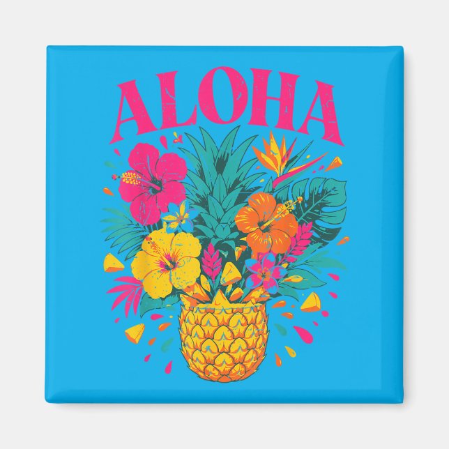Aimant Chemises Hawaïennes Fille Adolescente Femmes Aloha (Devant)