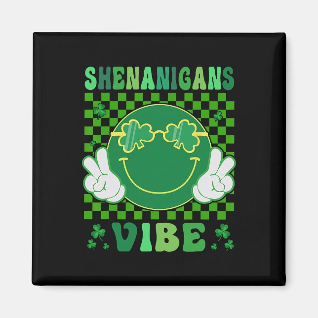 Aimant Chemises Saint-Patrick Shamrock Femmes Hommes Enfa (Devant)