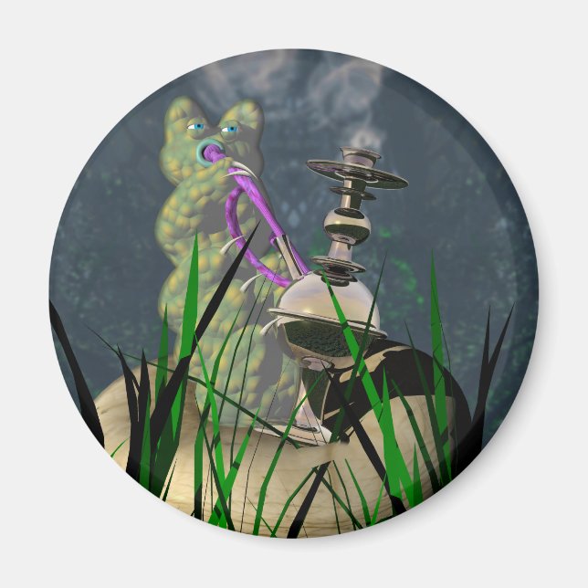 Aimant chenille fumeur Hookah (Devant)
