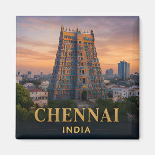 Aimant ✈️ Chennai Inde Souvenirs de voyage 🌴