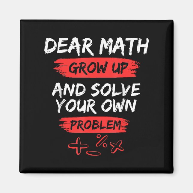 Aimant Cher Citation Math Drôle Pour L'Enseignant Et L'Ét (Devant)